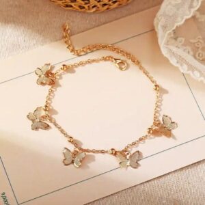 Gold Butterfly Charms Anklet